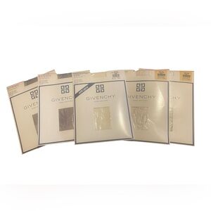 Lot Of 5 Vintage GIVENCHY Bodygleamer Pantyhose Sz C Silverfox Ivoire Tres Blanc